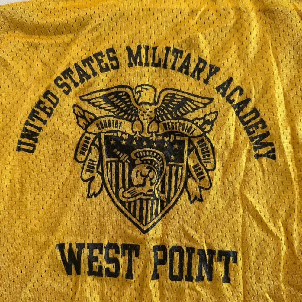 Vintage West Point USMA Military Academy Mesh Jersey Yellow White Sportswear Sm